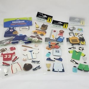 NWT Bundle of 3-D Die Cut Sticker Sets (5) and Handmade Sticker Set (1)